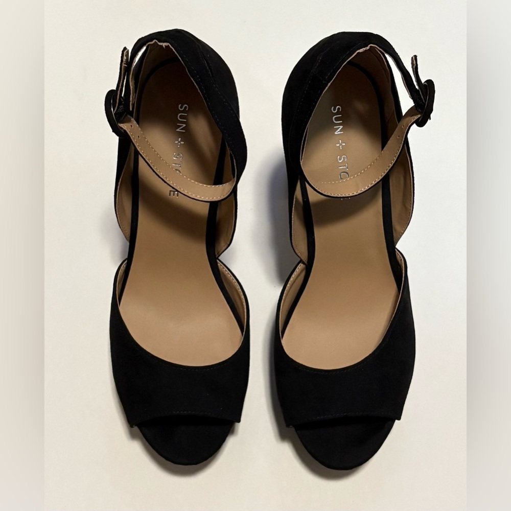 Sun + Stone Black Platform Heels